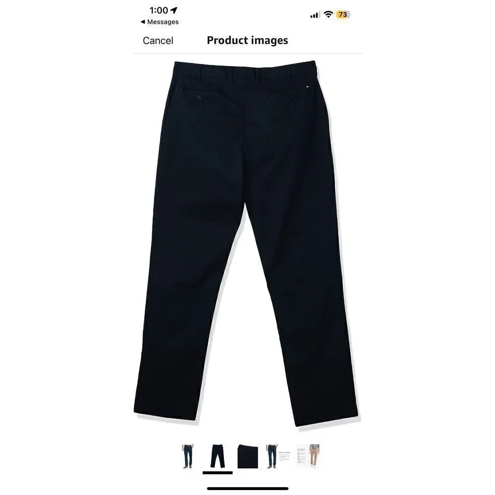 TOMMY HILFIGER | big & tall classic cotton chino pants navy 36 x 36” NEW